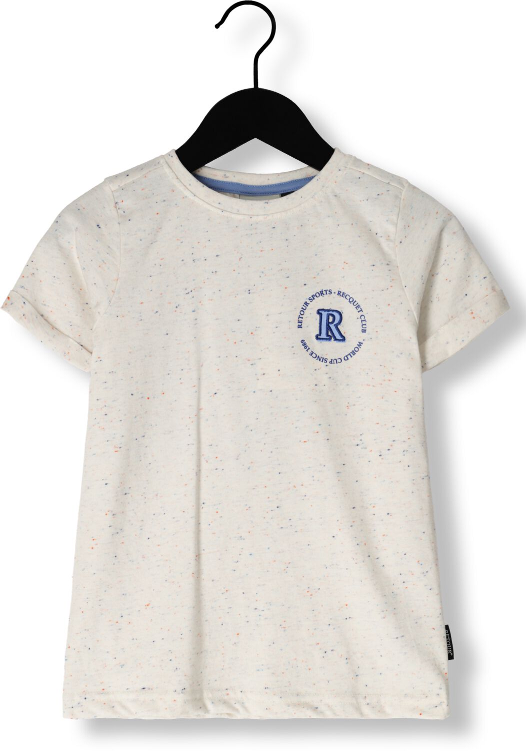 Retour Jeans T-shirt Karl met backprint offwhite blauw Wit Jongens Katoen Ronde hals 146 152