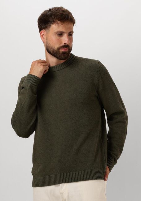 Groene SELECTED HOMME Trui SLHLOOP LS KNIT CREW NECK - large