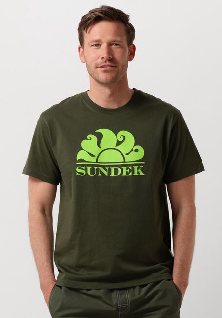 Donkergroene SUNDEK T-shirt M4S100 NEW SIMEON LOGO - large