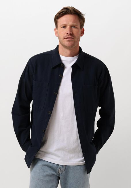 Donkerblauwe SELECTED HOMME Casual overhemd SLH-HEAVY TWILL OVERSHIRT LS - large