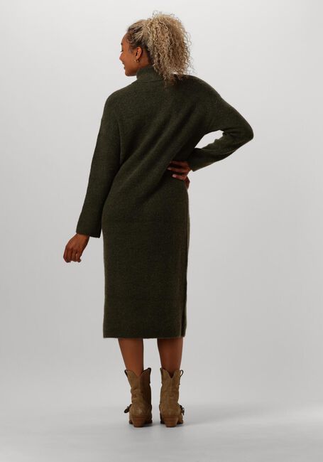 Groene SELECTED FEMME Midi jurk SLFMALINE LS KNIT DRESS HIGH NECK - large