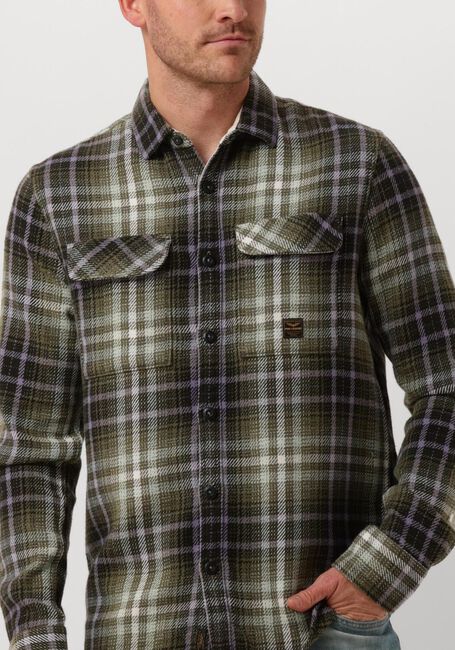 Groene PME LEGEND Overhemden LONG SLEEVE SHIRT HEAVY TWILL CHECK - large