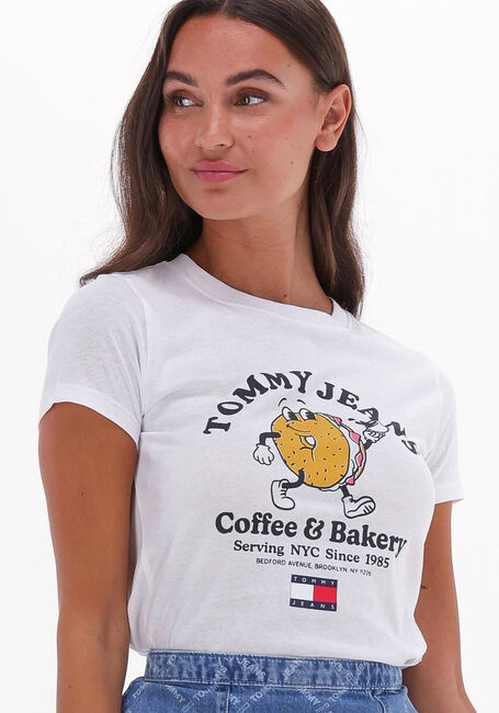 SS T-shirt Gebroken | Omoda TOMMY JEANS TJW TOMMY wit BABY BAGELS