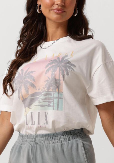 Witte ALIX THE LABEL T-shirt LADIES KNITTED PALMTREE T-SHIRT - large