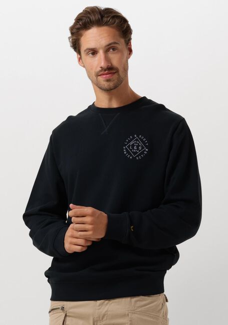 Donkerblauwe LYLE & SCOTT Sweater STAMP CREW NECK SWEATSHIRT - large