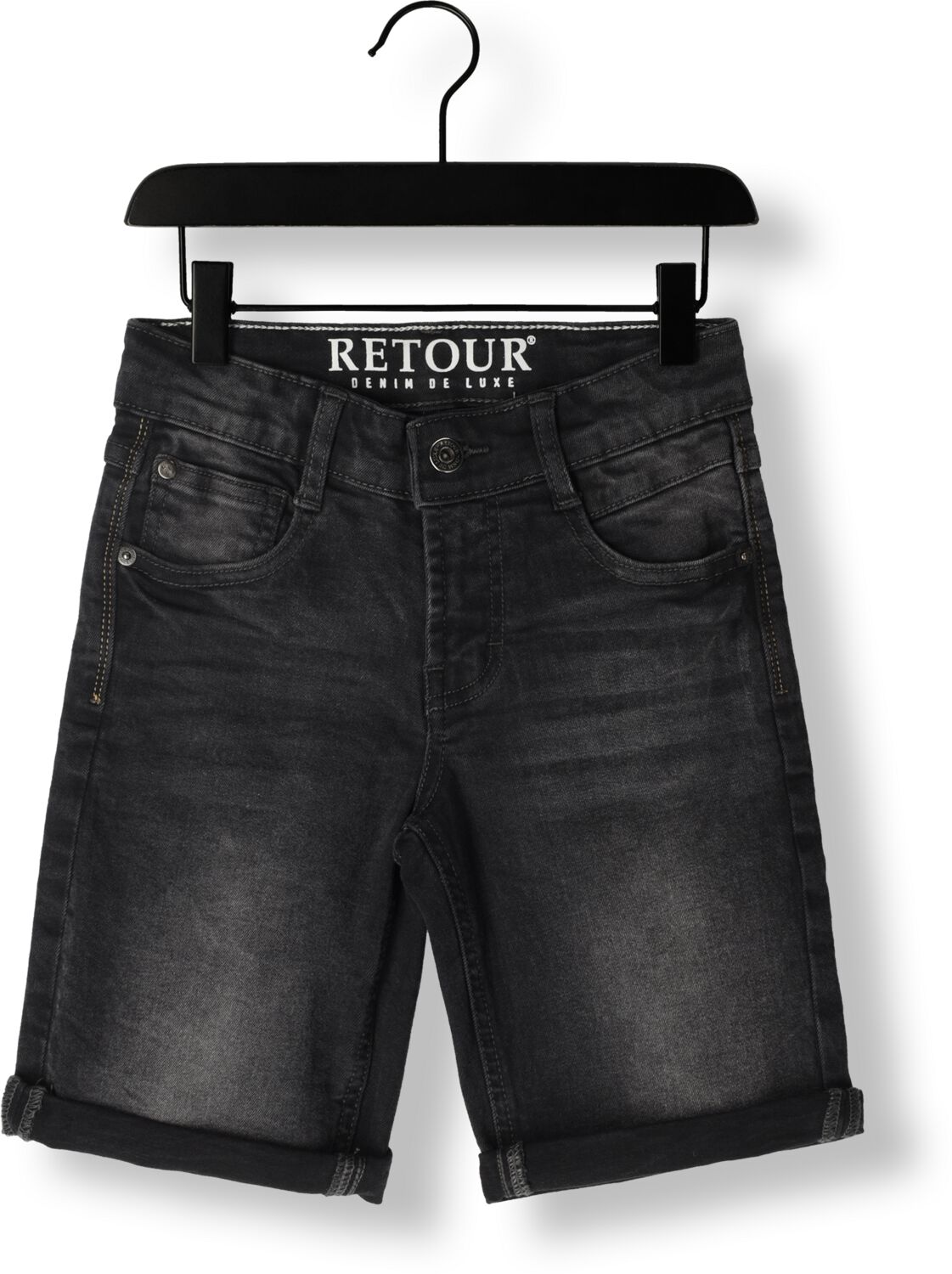 Retour Jeans denim short Reven industrial grey Korte broek Zwart Jongens Stretchdenim 158