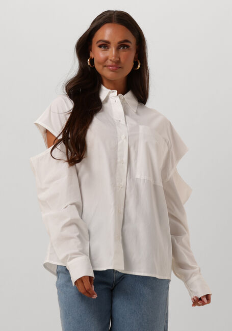 Witte ALIX THE LABEL Blouse LADIES WOVEN CUT OUT POPLIN BLOUSE - large