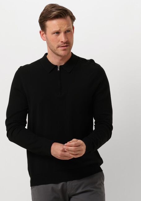 Zwarte SELECTED HOMME Polo SLHBERG LS HALF ZIP POLO - large