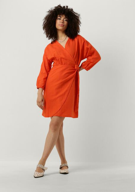 Oranje MSCH COPENHAGEN Mini jurk MSCHMIRILLA 3/4 WRAP DRESS - large