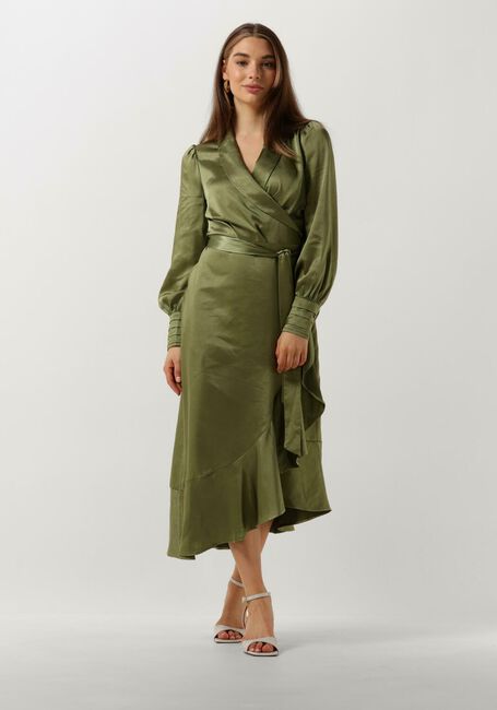 Groene NOTRE-V Midi jurk NV-DORISSA SATIN DRESS - large