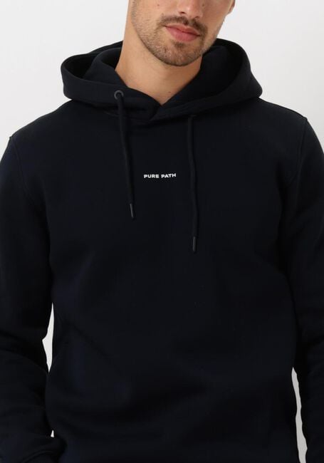 Donkerblauwe PURE PATH Sweater ESSENTIAL LOGO HOODIE - large