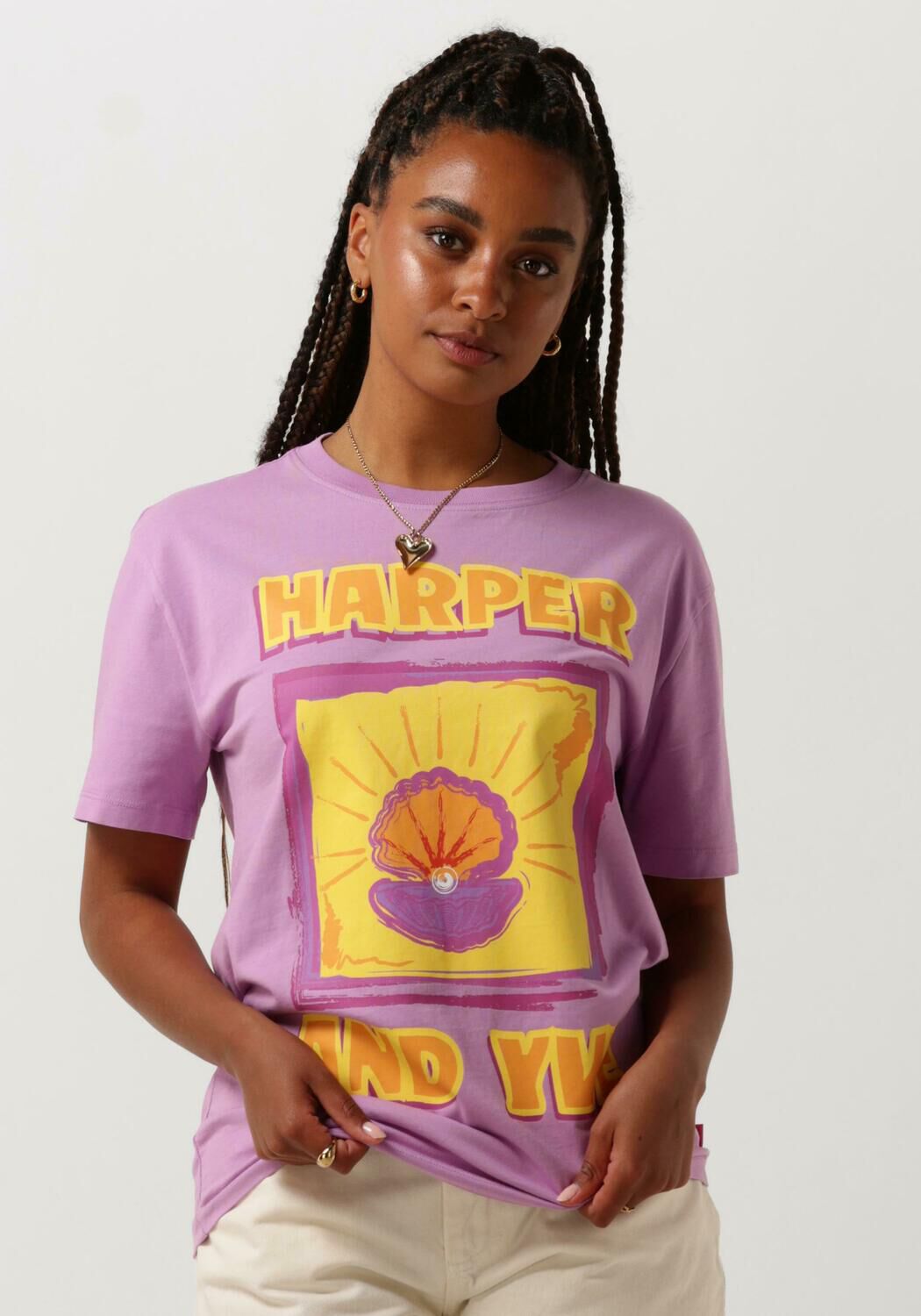 Harper & Yve Shell T-shirt voor casual look Purple Dames