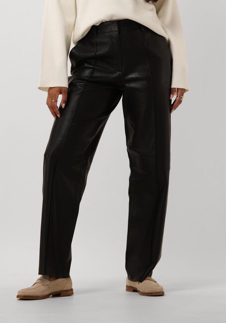 Zwarte SELECTED FEMME Lange broeken SLFANNEMAI MW LEATHER PANT - large