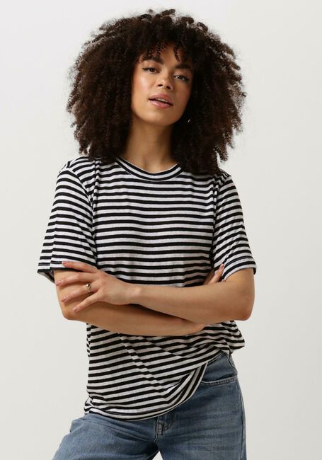 Zwarte MY ESSENTIAL WARDROBE T-shirt LISAMW STRIPED TEE - large