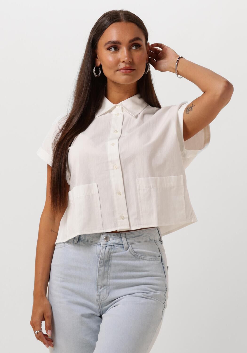 Y.A.S. Dames Blouses Yaslee Ss Short Shirt Wit