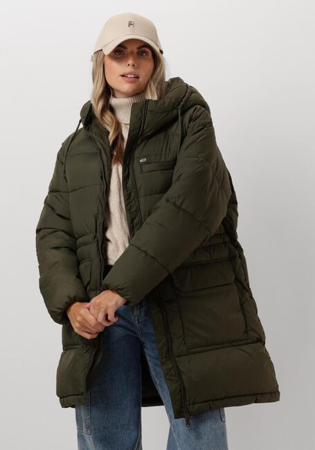 Groene TOMMY JEANS Gewatteerde jas TJW MIDI VAIL PUFFER - large