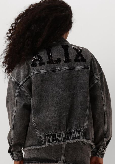 Grijze ALIX THE LABEL Spijkerjas LADIES WOVEN SEQUIN DENIM JACKET - large