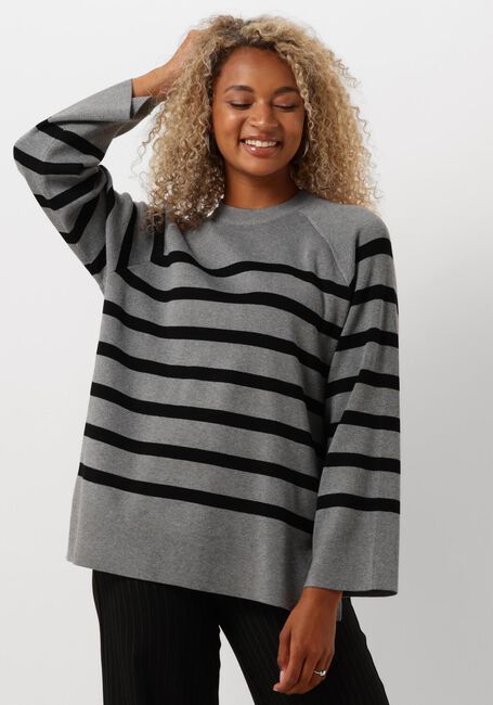 Grijze OBJECT Trui OBJESTER LS KNIT TOP - large