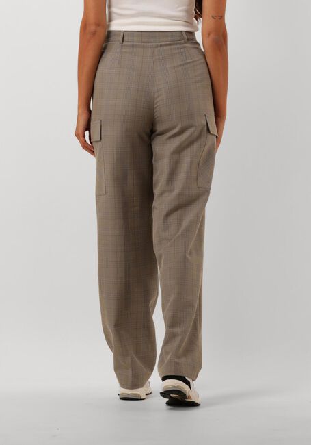 Camel ALIX THE LABEL Cargobroeken LADIES WOVEN CHECK CARGO PANTS - large