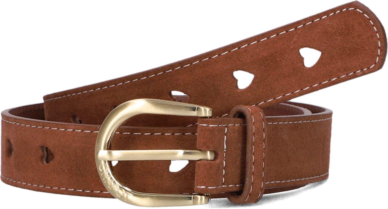 FABIENNE CHAPOT Dames Riemen Cut It Out Heart Belt Cognac