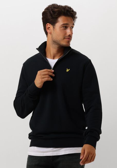 Donkerblauwe LYLE & SCOTT Sweater LOOPBACK QUARTER ZIP SWEAT - large