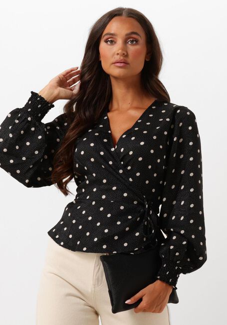 Zwarte NEO NOIR Blouse MERRY RETRO DOT BLOUSE - large