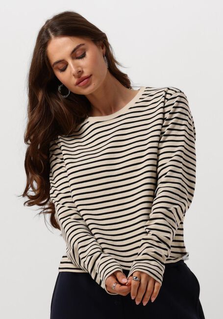 Beige PENN & INK Longsleeves 516 SWEATER STRIPE - large