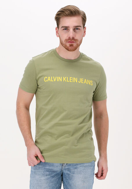 Groene CALVIN KLEIN T-shirt INSTITUTIONAL | SS TEE LOGO SLIM Omoda