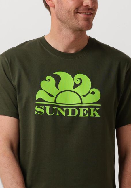 Donkergroene SUNDEK T-shirt M4S100 NEW SIMEON LOGO - large