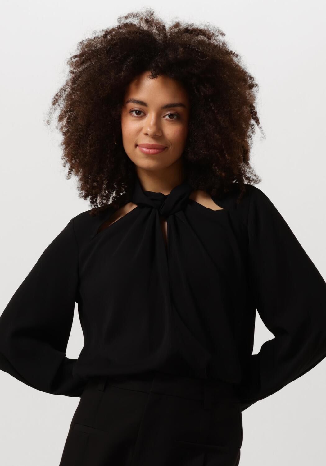 Liu Jo Zwarte Shirt met Knoop Detailing Black Dames