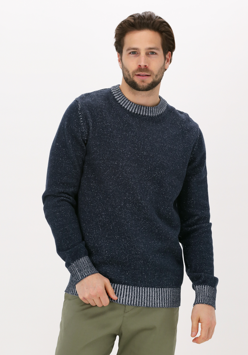 Donkerblauwe SELECTED HOMME Trui SLHMARLED LS KNIT CREW NECK M | Omoda