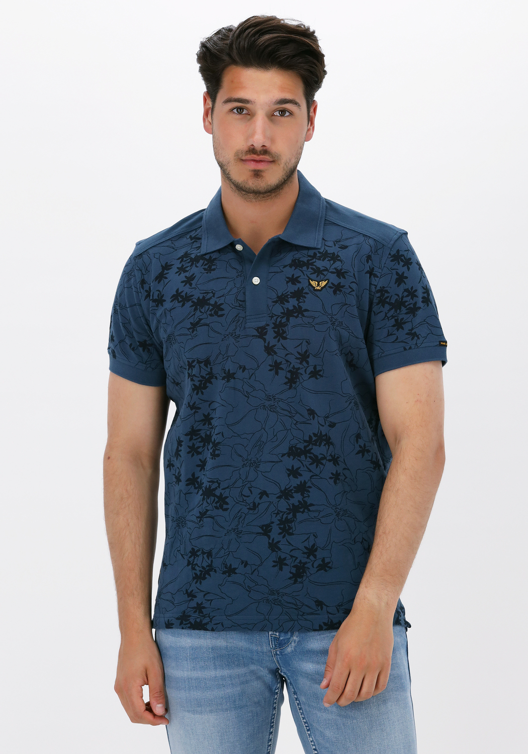 Komst Troosteloos directory Donkerblauwe PME LEGEND Polo SHORT SLEEVE POLO LIGHT PIQUE SUSTAINABLE AOP  | Omoda
