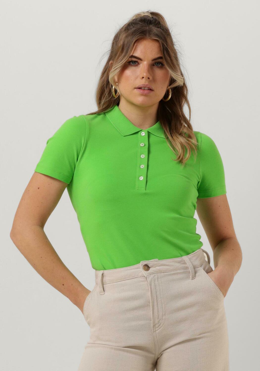 Groene Tommy Hilfiger Polo 1985 Slim Pique Polo Ss Omoda