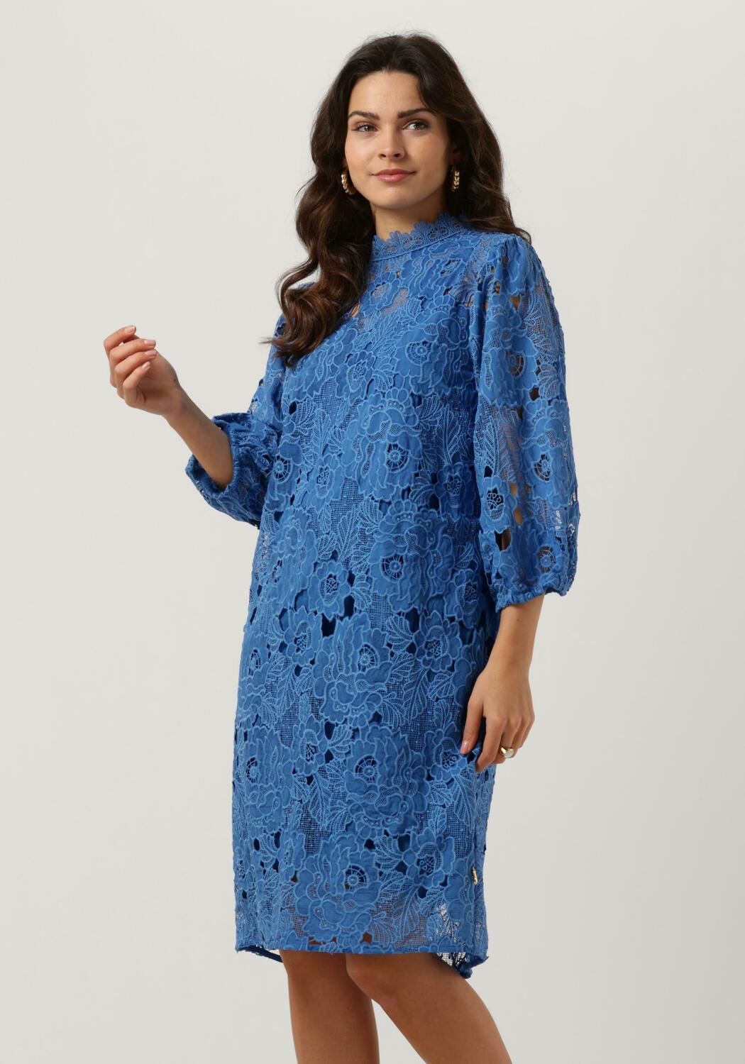 Blauwe JUFFROUW JANSEN Midi jurk DALIAN | Omoda