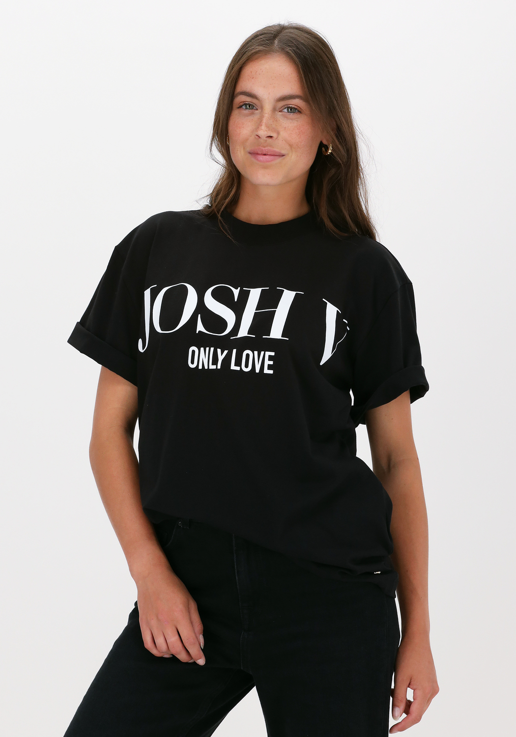 Zwarte JOSH V T-shirt TEDDY LOVE | Omoda